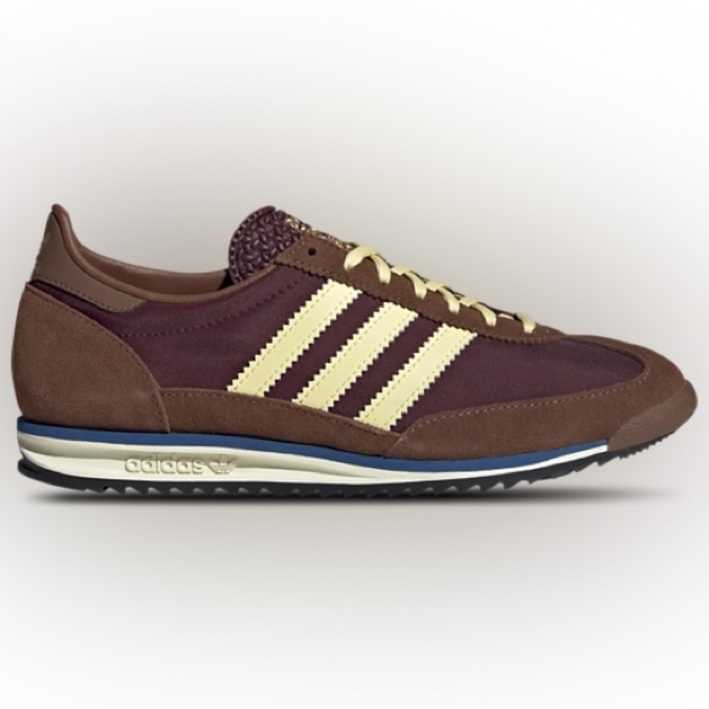 adidas Women's Maroon Brown Sneakers with Cream Stripes